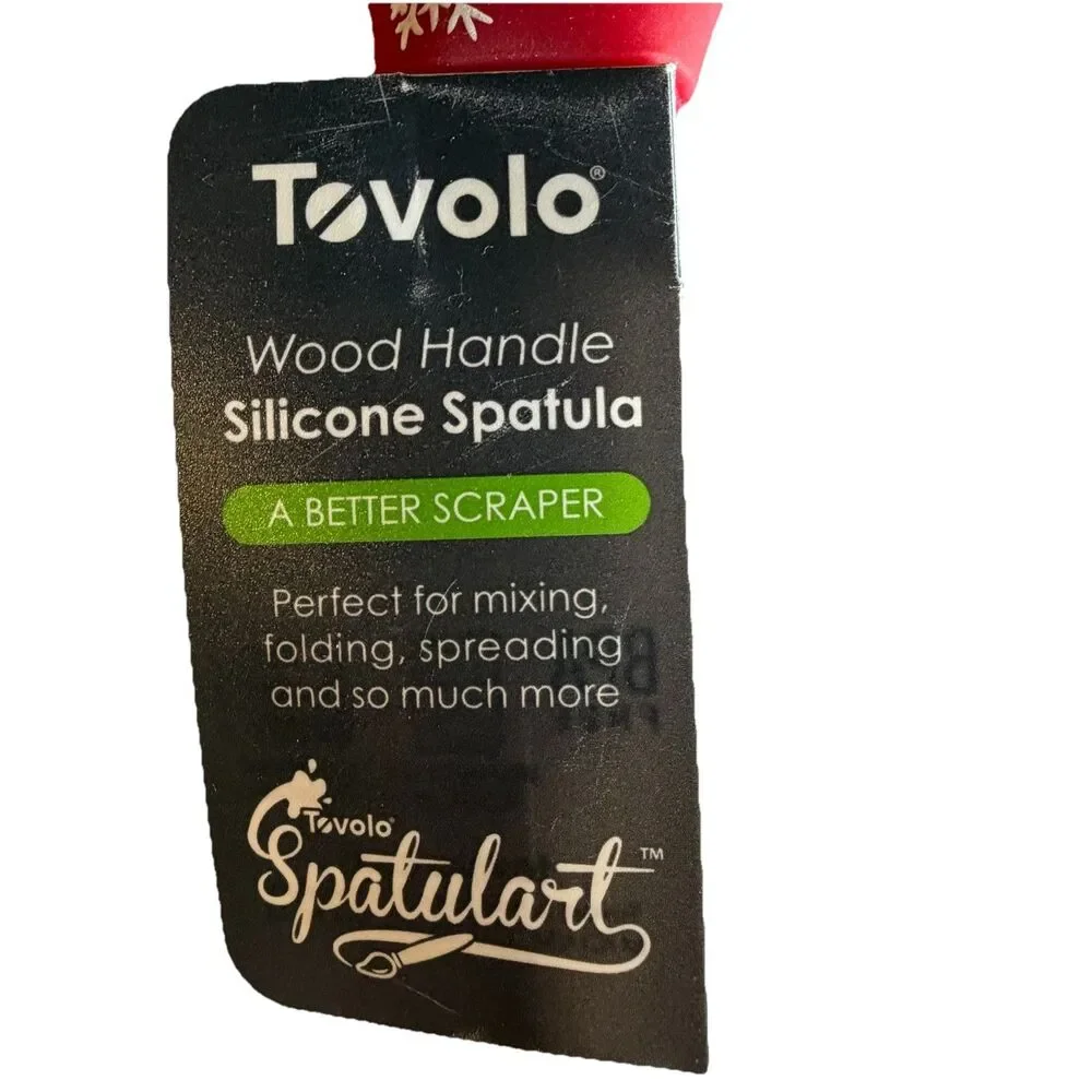 Sur la Table Tovolo Snowman Silicone Spatula Scraper Red Wood Handle‎ 13”